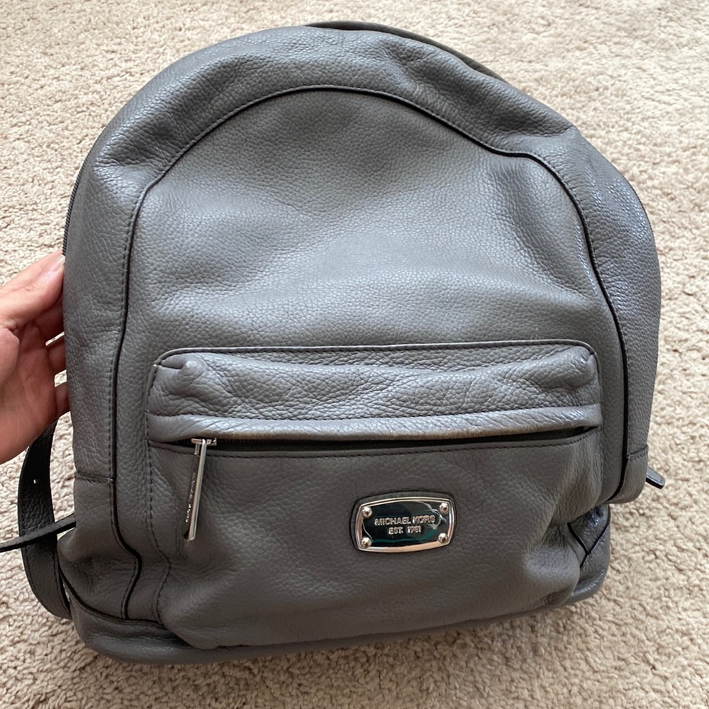 Grey leather Michael Kors backpack